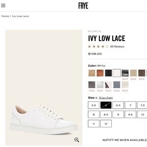 Frye Ivy Low Lace women's sneakers Sz 9